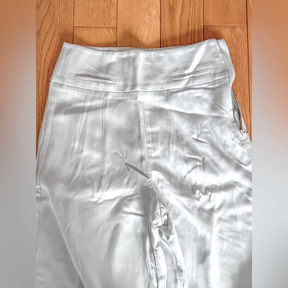 Jcrew wide leg, high waist, gold zipper detail, oyster white/gray, size 2